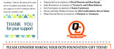 Oakland-Craig Foundation Newsletter (Back)